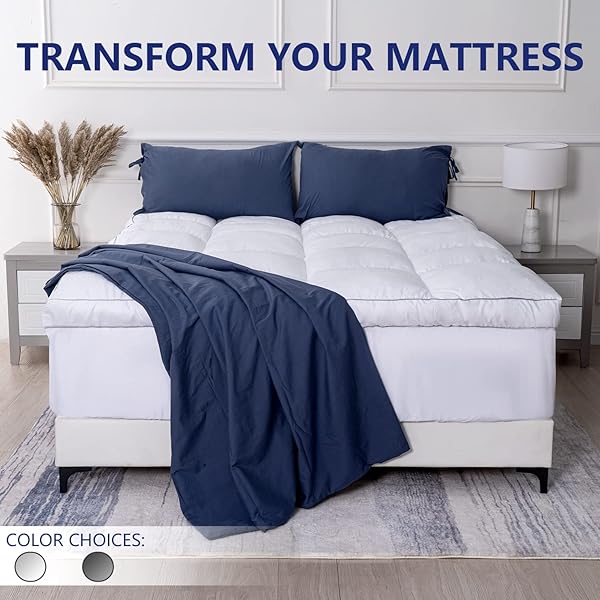 Marine Moon Marine Moon Extra Thick Cooling Plush Pillow Top Mattress Bed Topper Fluffy Soft Hotel Quality Down Alternative for Full Size Bed - View 3 of 7