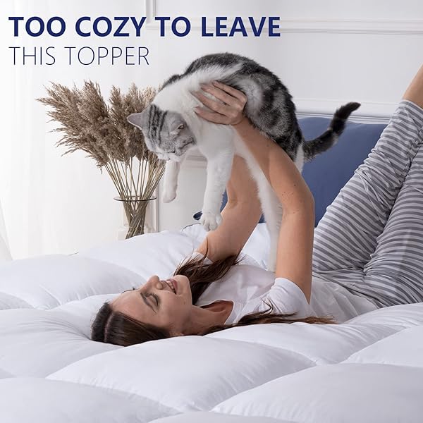 Marine Moon Marine Moon Extra Thick Cooling Plush Pillow Top Mattress Bed Topper Fluffy Soft Hotel Quality Down Alternative for Full Size Bed - View 5 of 7