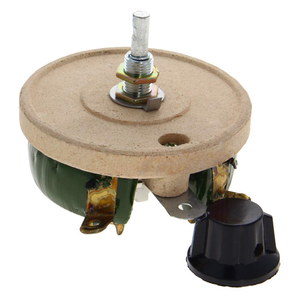 Fielect 100W 500R Ohm Ceramic Wire Wound Potentiometer Linear Rotary Resistor Rheostat with Knob for Industrial Machinery RPM Control