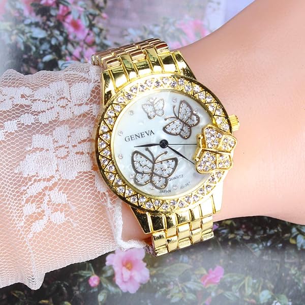 Weicam Weicam Women 3 Pc Simple Crystal Butterfly Watch Analog Quartz Wrist Watches Jewelry Set - View 2 of 9