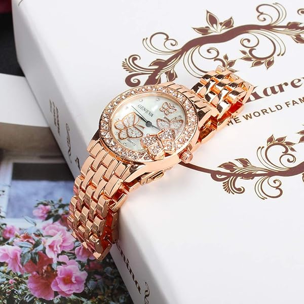 Weicam Weicam Women 3 Pc Simple Crystal Butterfly Watch Analog Quartz Wrist Watches Jewelry Set - View 6 of 9