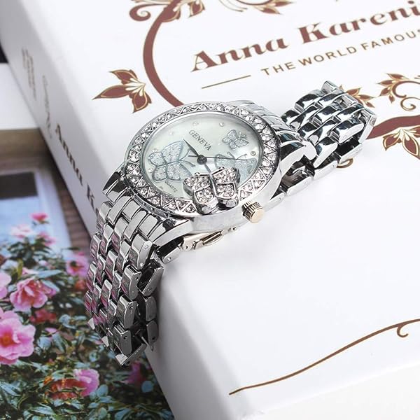 Weicam Weicam Women 3 Pc Simple Crystal Butterfly Watch Analog Quartz Wrist Watches Jewelry Set - View 9 of 9