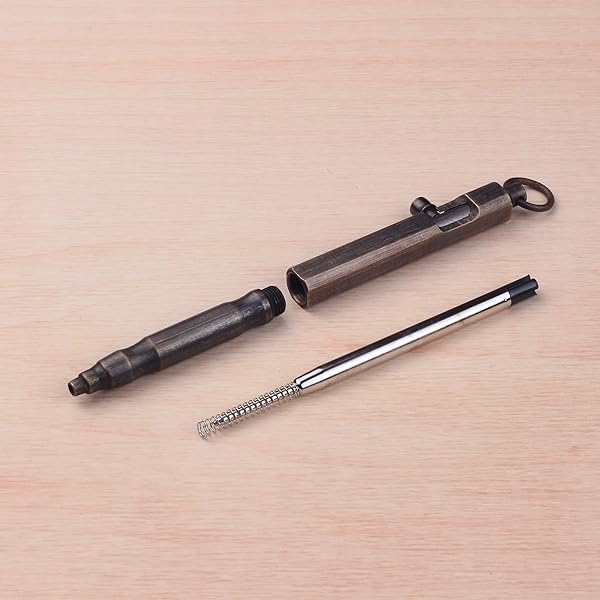 SMOOTHERPRO SMOOTHERPRO Solid Brass Bolt Action Pen for Tremors & Arthritis - Stylish EDC Pocket Tool in Natural Finish (BR630) - View 4 of 9