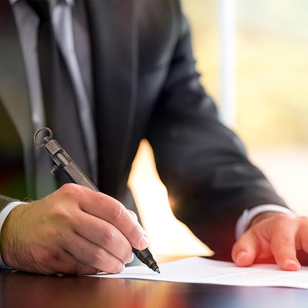 SMOOTHERPRO SMOOTHERPRO Solid Brass Bolt Action Pen for Tremors & Arthritis - Stylish EDC Pocket Tool in Natural Finish (BR630) - View 6 of 9