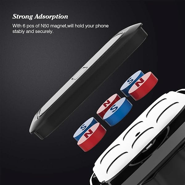 VIIMAKE VIIMAKE Magnetic Car Phone Mount for iPhone and Galaxy Models Secure CD Slot Holder with 6 Strong Magnets Black - View 2 of 7