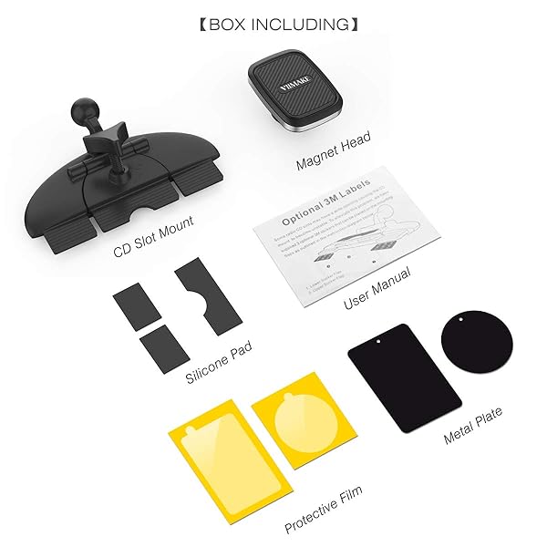 VIIMAKE VIIMAKE Magnetic Car Phone Mount for iPhone and Galaxy Models Secure CD Slot Holder with 6 Strong Magnets Black - View 7 of 7