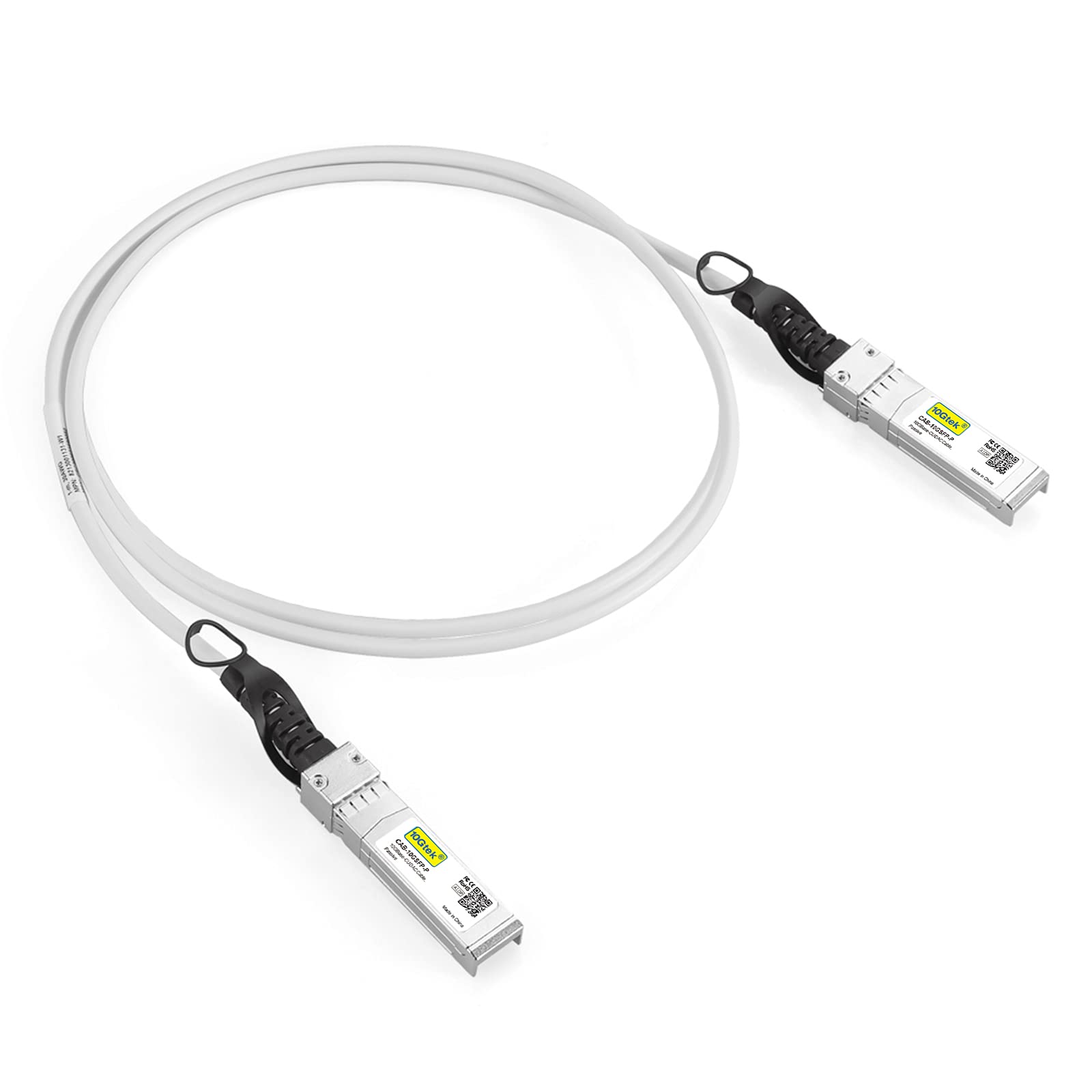 10Gtek White 10G SFP+ DAC Cable 0.5 Meter Twinax for Cisco Ubiquiti D-Link Supermicro Netgear Mikrotik Fortinet