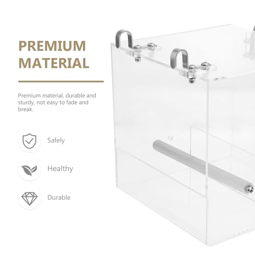 POPETPOP POPETPOP No Mess Bird Feeder for Cage with Hooks Ideal Parrot Accessories for Parakeet Canary Cockatiel Finch Feeding - View 6 of 9