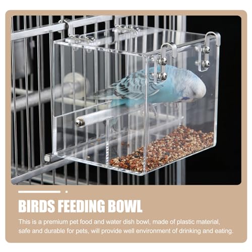 POPETPOP POPETPOP No Mess Bird Feeder for Cage with Hooks Ideal Parrot Accessories for Parakeet Canary Cockatiel Finch Feeding - View 8 of 9
