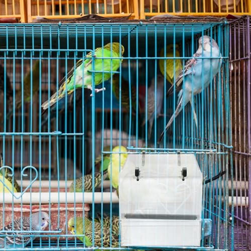 POPETPOP POPETPOP No Mess Bird Feeder for Cage with Hooks Ideal Parrot Accessories for Parakeet Canary Cockatiel Finch Feeding - View 9 of 9