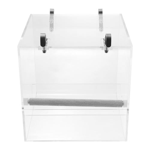 POPETPOP POPETPOP No Mess Bird Feeder for Cage with Hooks Ideal Parrot Accessories for Parakeet Canary Cockatiel Finch Feeding