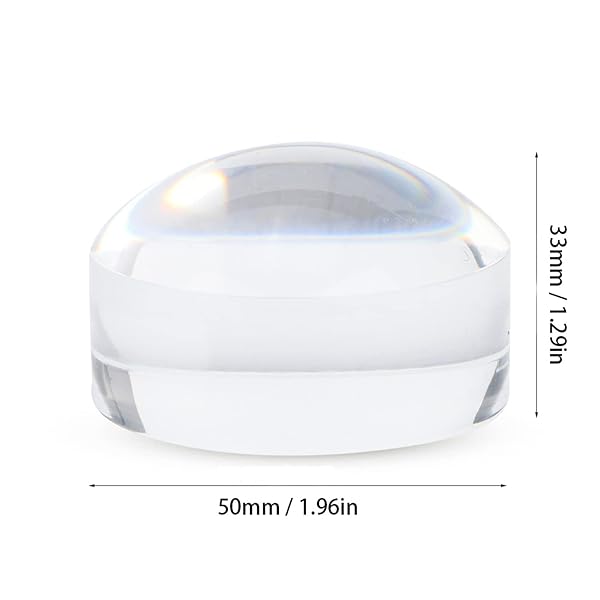 Hztyyier 8X Reading Magnifier Dome - 2 Inch Acrylic Magnifying Glass with Pouch for Enhanced Reading & Optical Clarity - View 4 of 8