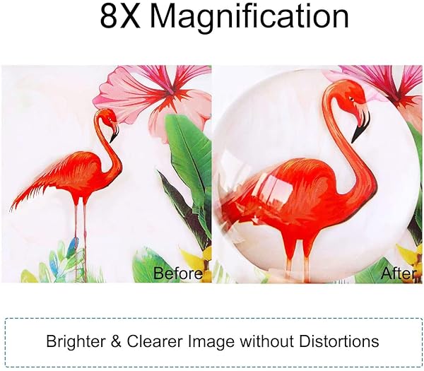 Hztyyier 8X Reading Magnifier Dome - 2 Inch Acrylic Magnifying Glass with Pouch for Enhanced Reading & Optical Clarity - View 5 of 8