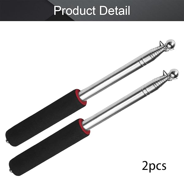 Othmro Othmro 2Pcs Hollow Telescopic Teaching Pointer Stick 55.1 Inch Handheld Presenter for Classroom and Whiteboard Red - View 4 of 9