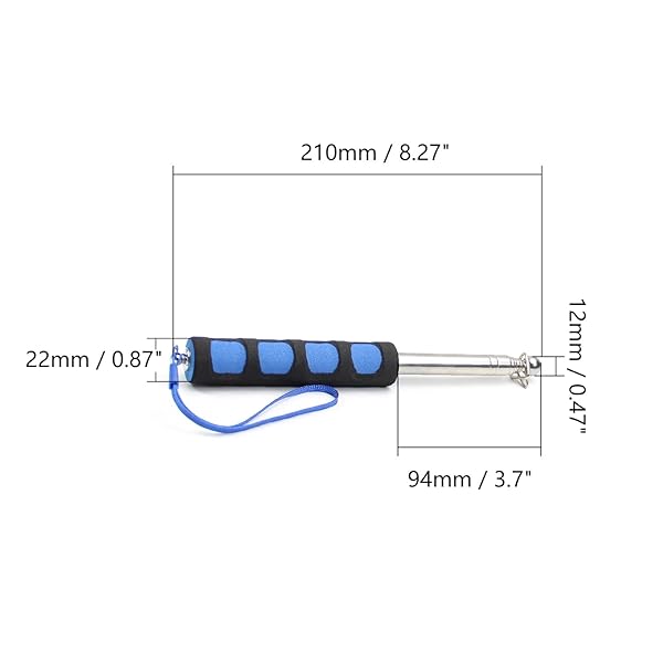 Othmro Othmro 3Pcs Hollow Telescopic Teaching Pointer Stick for Classroom Metal Hand Retractable 39.4 Inch Handheld Presenter Blue - View 2 of 9