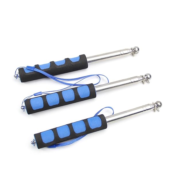 Othmro Othmro 3Pcs Hollow Telescopic Teaching Pointer Stick for Classroom Metal Hand Retractable 39.4 Inch Handheld Presenter Blue - View 7 of 9