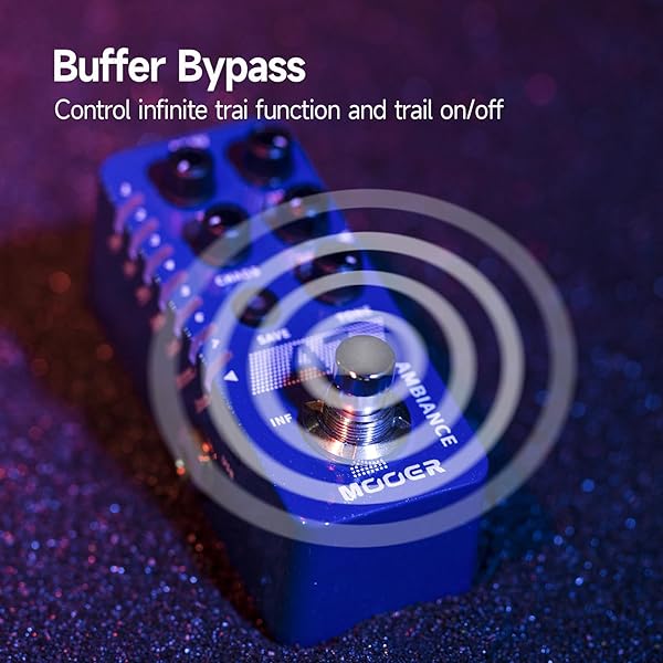 MOOER MOOER A7 Ambiance Mini Reverb Pedal with Lofi Octave Modulation Effects and Infinite Trail Function - View 5 of 7