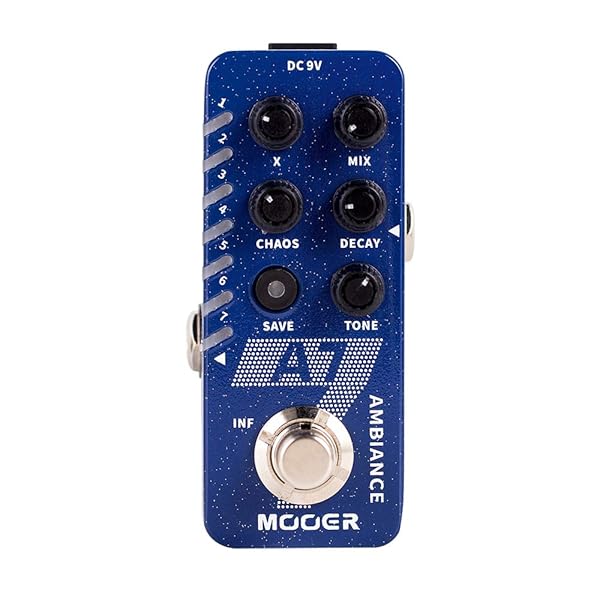 MOOER MOOER A7 Ambiance Mini Reverb Pedal with Lofi Octave Modulation Effects and Infinite Trail Function - View 2 of 7
