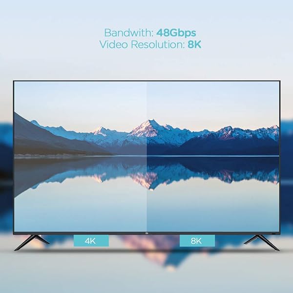 Keymox Keymox 8K HDMI Cable 3ft HDMI 2.1 48Gbps Ultra HD High Speed Supports 4K 120Hz 8K 60Hz Dynamic HDR Compatible with Apple TV Xbox PS5 and More - View 4 of 7