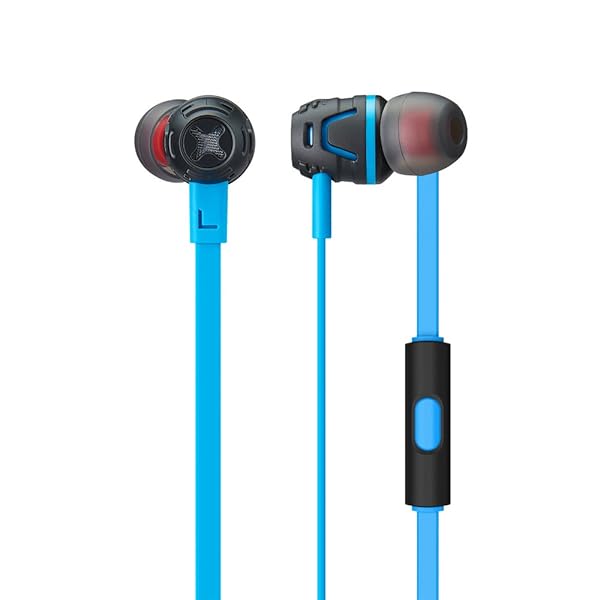 Phiaton Phiaton C450S Wired Earbuds with Microphone and Controller Extreme Bass Light Blue In Ear Stereo Headphones - View 2 of 6