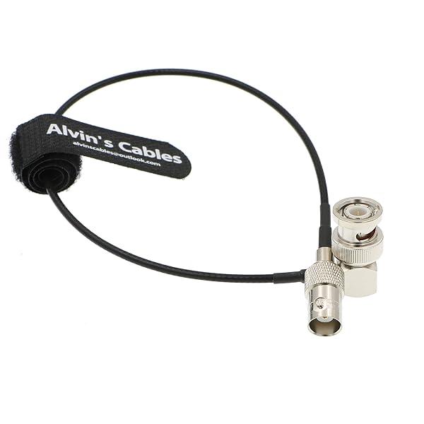 Alvins Cables BNC Right Angle Male to Female SDI Cable for Camera 50 Ohm High Quality Connection