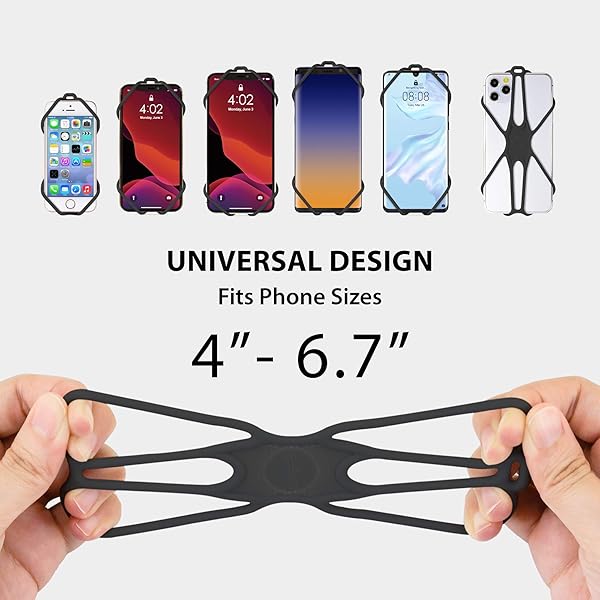 BONE BONE Lanyard Phone Tie 2 Adjustable Silicone Neck Holder for Smartphones Black Card Holder Universal Cell Phone Strap - View 2 of 7