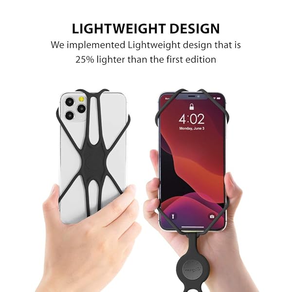 BONE BONE Lanyard Phone Tie 2 Adjustable Silicone Neck Holder for Smartphones Black Card Holder Universal Cell Phone Strap - View 5 of 7