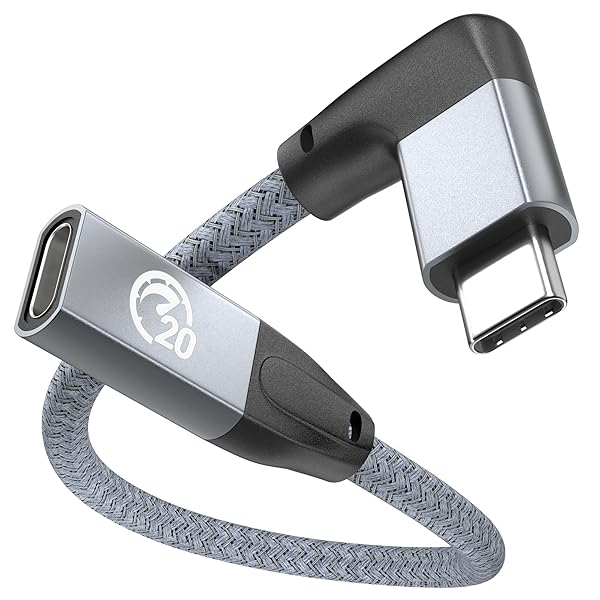 UseBean 0.6FT Right Angle USB C Extension Cable - 90 Degree Type C Extender for iPhone 15, MacBook, iPad Pro, and More