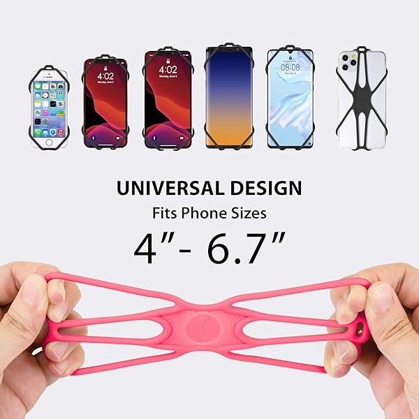 BONE BONE Lanyard Phone Tie 2 Adjustable Silicone Neck Holder for Smartphones Red - View 2 of 7