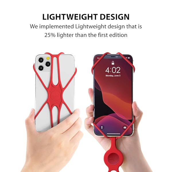 BONE BONE Lanyard Phone Tie 2 Adjustable Silicone Neck Holder for Smartphones Red - View 3 of 7