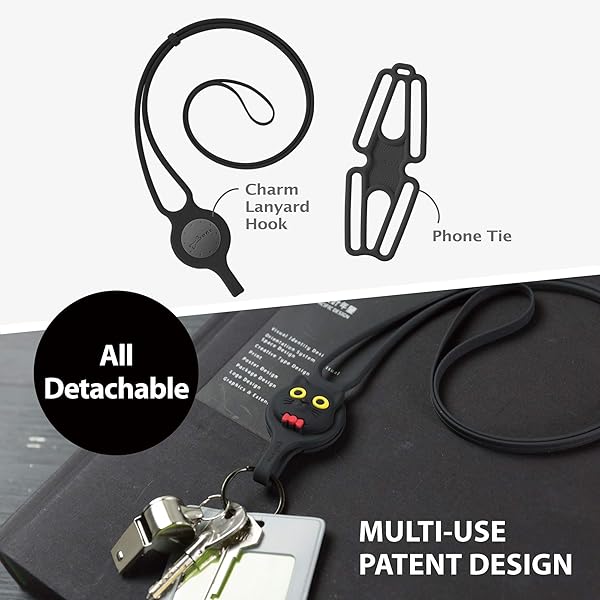 BONE BONE Lanyard Phone Tie 2 Adjustable Silicone Neck Holder for Smartphones Red - View 7 of 7