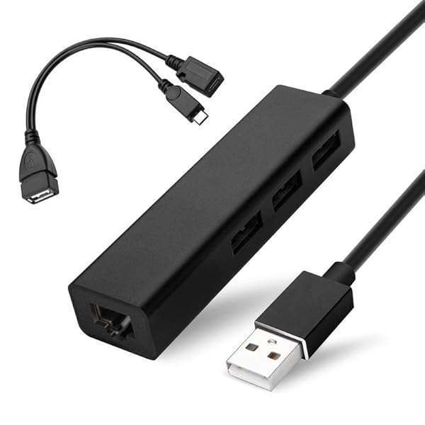 Smays OTG Cable for Fire TV Stick 4K Lite Max: USB Ethernet Adapter & Hub for Storage, Keyboard, Bluetooth - View 2 of 6
