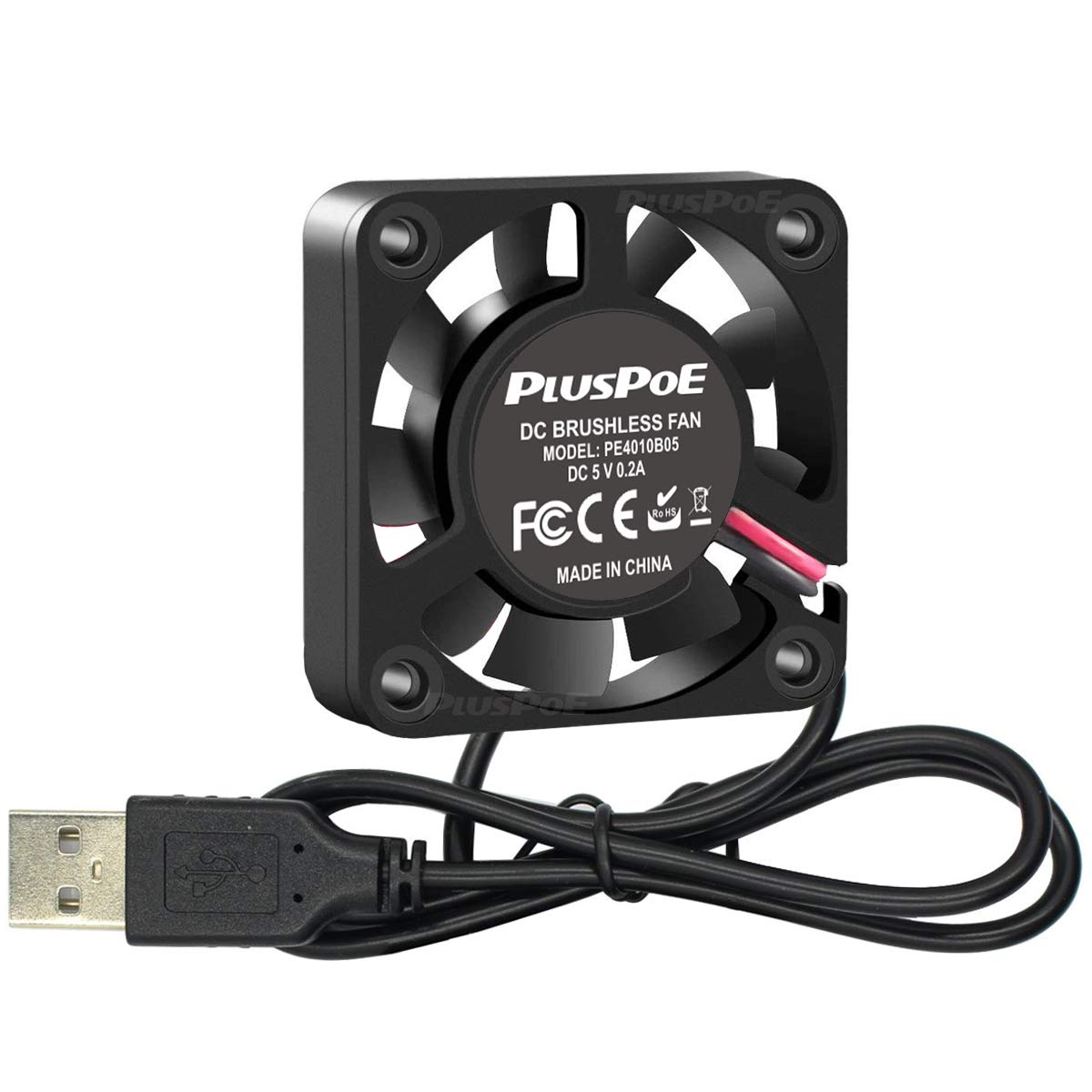 PLUSPOE PLUSPOE 2-Pack 40mm x10mm DC 5V USB Brushless Cooling Fan Quiet Operation Dual Ball Bearing Small Computer Fan - View 5 of 5