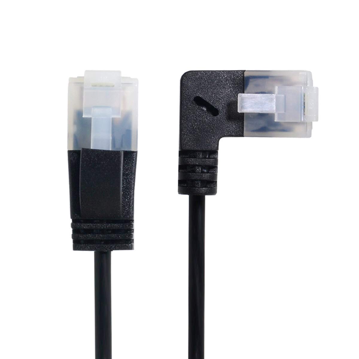 chenyang Chenyang Cat6 RJ45 Ultra Slim 90 Degree Left Angled Ethernet Extension Cable 0.5M for Laptop Router TV Box - View 2 of 9