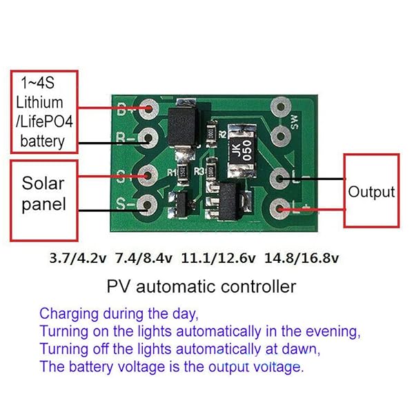 Acxico Acxico 3Pcs Solar Charge Controller Board for Lithium Battery Auto ON/OFF Light Control for DIY Street and Garden Lights - View 2 of 6