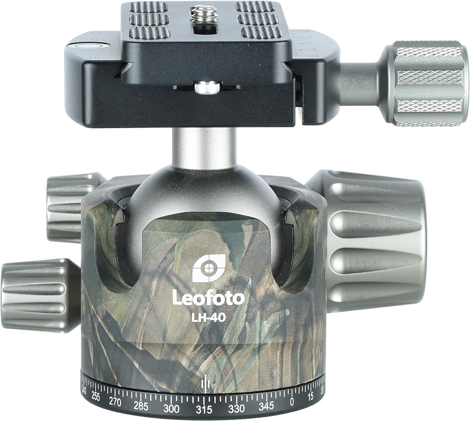 LEOFOTO LH-40 Camo 40mm Low Profile Ball Head Arca RRS Compatible with Independent Pan Lock for Photography