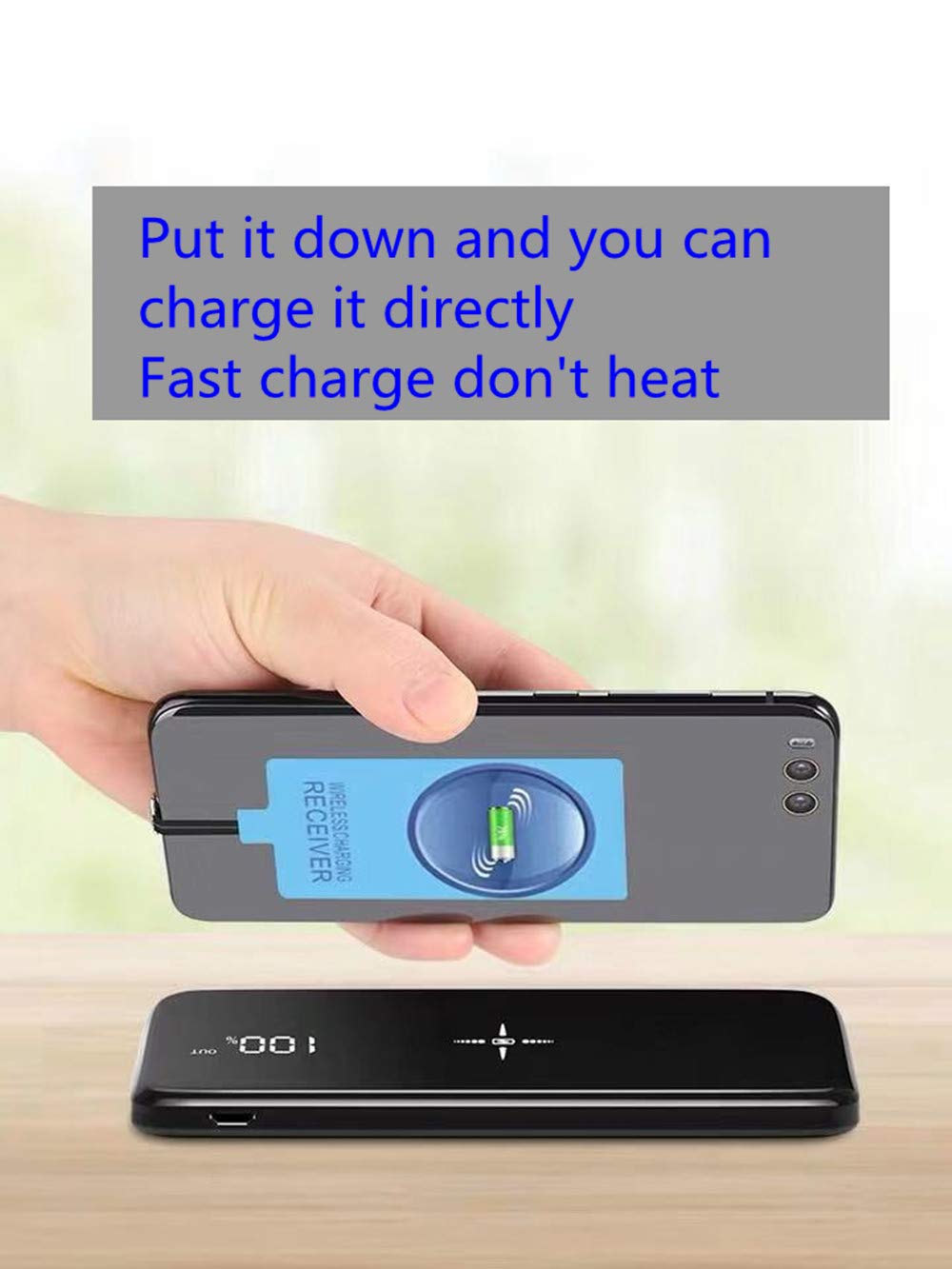 AISHEMI Wireless Charging Receiver Adapter Fast Smart Microchip for Samsung LG Huawei Sony Motorola Xiaomi Alcatel USB Type-C Android Devices - View 5 of 6