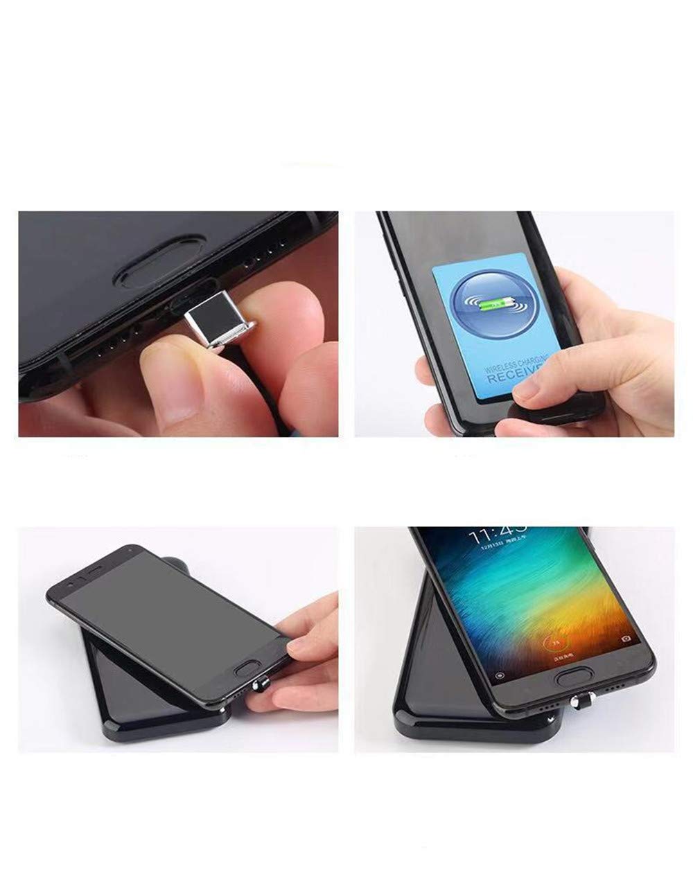 AISHEMI Wireless Charging Receiver Adapter Fast Smart Microchip for Samsung LG Huawei Sony Motorola Xiaomi Alcatel USB Type-C Android Devices - View 6 of 6