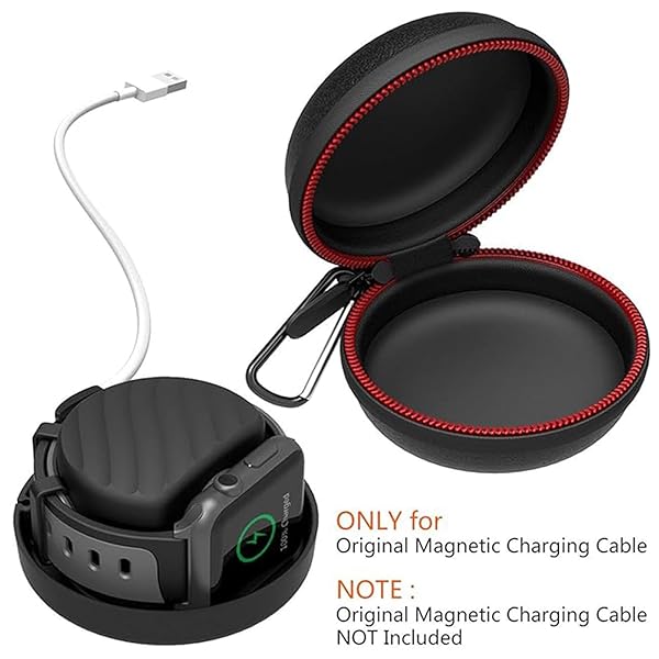 HALLEAST HALLEAST Travel Case for Apple Watch Charger - Portable EVA Dock for Series 1-10 with Night Stand Mode - View 6 of 8
