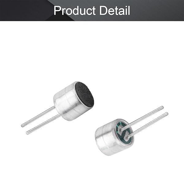 Fielect Fielect 30Pcs 6050P-54DB Electret Microphone Pickup 6mm x 5mm Cylindrical Condenser Microphone with Pins - View 4 of 8