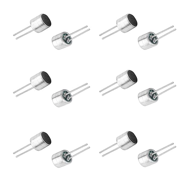Fielect Fielect 30Pcs 6050P-54DB Electret Microphone Pickup 6mm x 5mm Cylindrical Condenser Microphone with Pins - View 2 of 8