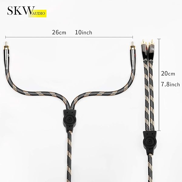 SKW SKW RCA Y Splitter Cable 1 Male to 2 Male Subwoofer Cord Ultra High Purity Copper 3.2ft Stereo Audio Cable for Home Theater - View 4 of 7