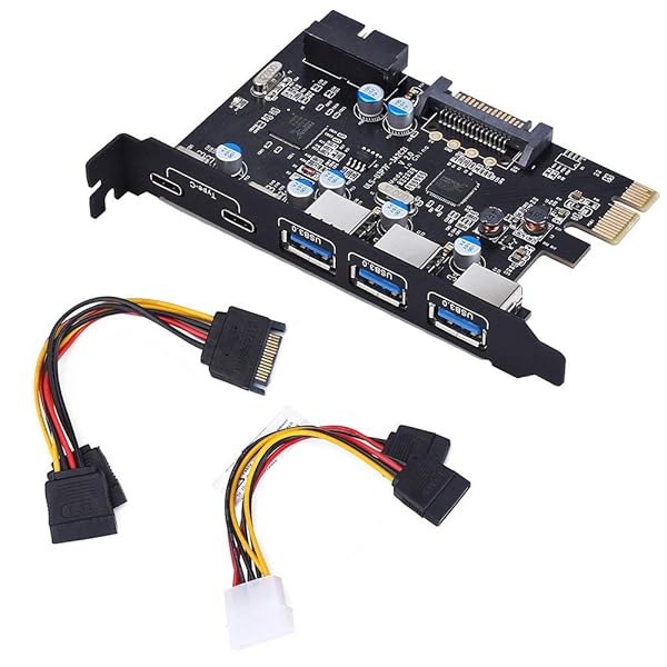 YEELIYA YEELIYA PCI-E to USB 3.0 Expansion Card: 5-Port Type C & A for Windows 7/8/10/XP/Vista - View 2 of 9