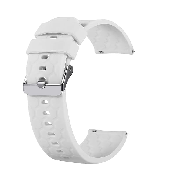 Turnwin Turnwin 18mm 20mm 22mm Silicone Quick Release Wristband Replacement Sports Strap for Smartwatch White for Men and Women - View 4 of 7