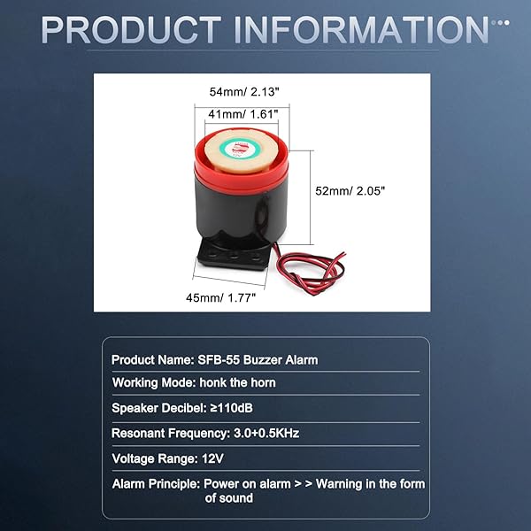 Fielect Fielect DC 12V Active Piezo Buzzer Alarm Continuous Sounder Electronic Beep Buzzer SFB-55 for Reliable Alerts - View 4 of 7