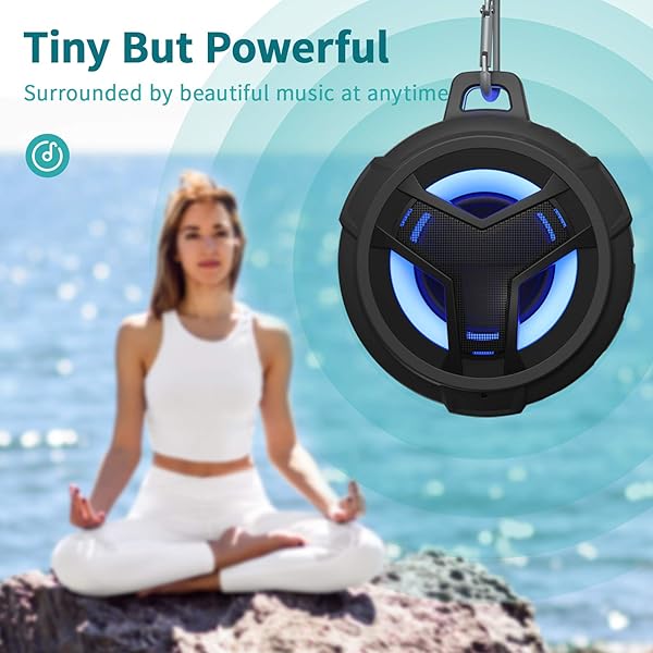 EBODA EBODA Bluetooth Shower Speaker: IP67 Waterproof, LED Light, 2000mAh, True Wireless Stereo - Perfect for Kayaking & Beach Gifts - View 5 of 10