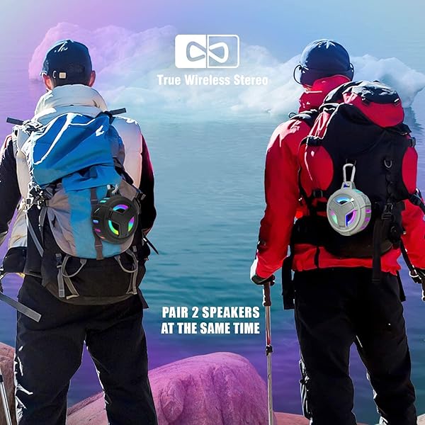 EBODA EBODA Bluetooth Shower Speaker: IP67 Waterproof, LED Light, 2000mAh, True Wireless Stereo - Perfect for Kayaking & Beach Gifts - View 9 of 10