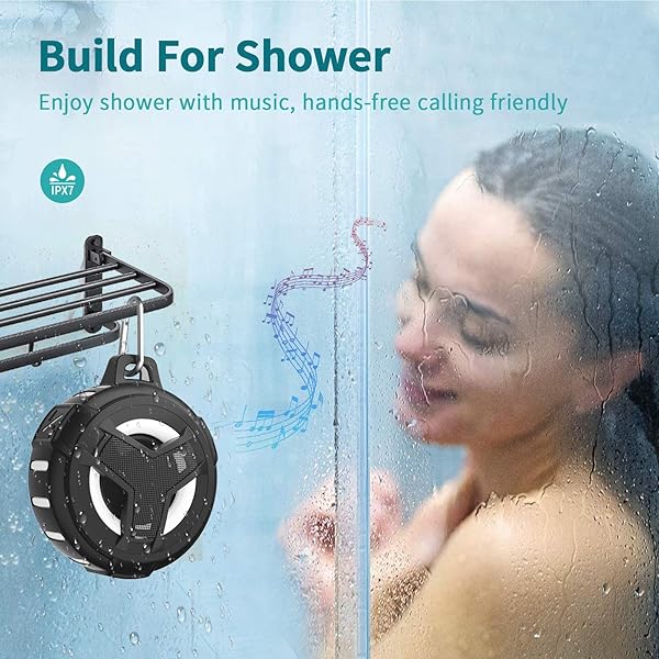 EBODA EBODA Bluetooth Shower Speaker: IP67 Waterproof, LED Light, 2000mAh, True Wireless Stereo - Perfect for Kayaking & Beach Gifts - View 10 of 10