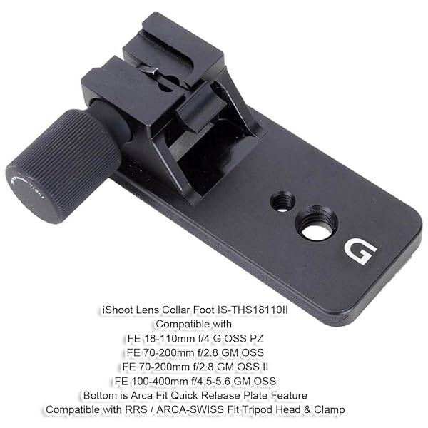 iShoot iShoot Lens Collar Foot Tripod Mount for Sony 100-400mm, 70-200mm & 18-110mm - Arca-Swiss Quick Release Compatible - View 4 of 10