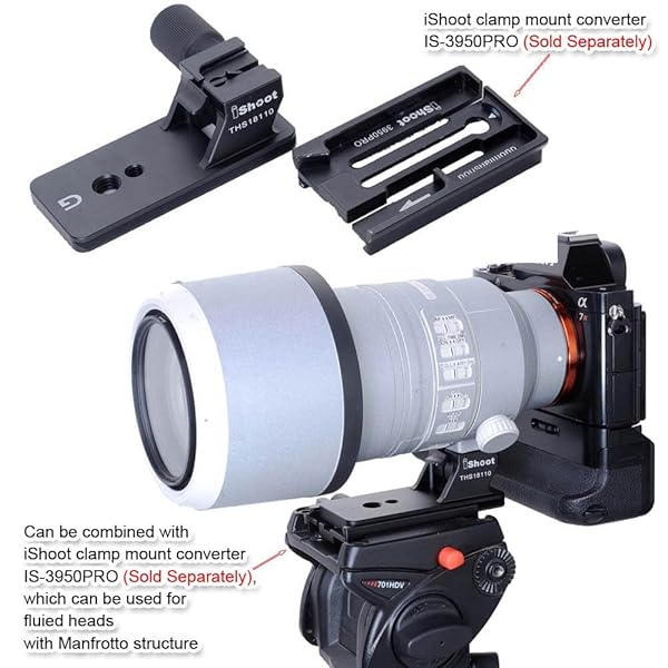 iShoot iShoot Lens Collar Foot Tripod Mount for Sony 100-400mm, 70-200mm & 18-110mm - Arca-Swiss Quick Release Compatible - View 10 of 10